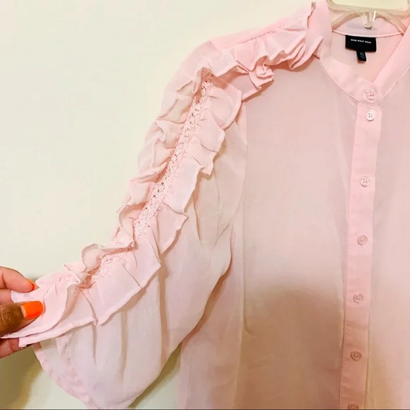 š„3/$10 or 5/$15 SALEš„ Who What Wear Top Blouse - Light Pink - Sz XS - Picture 4 of 10